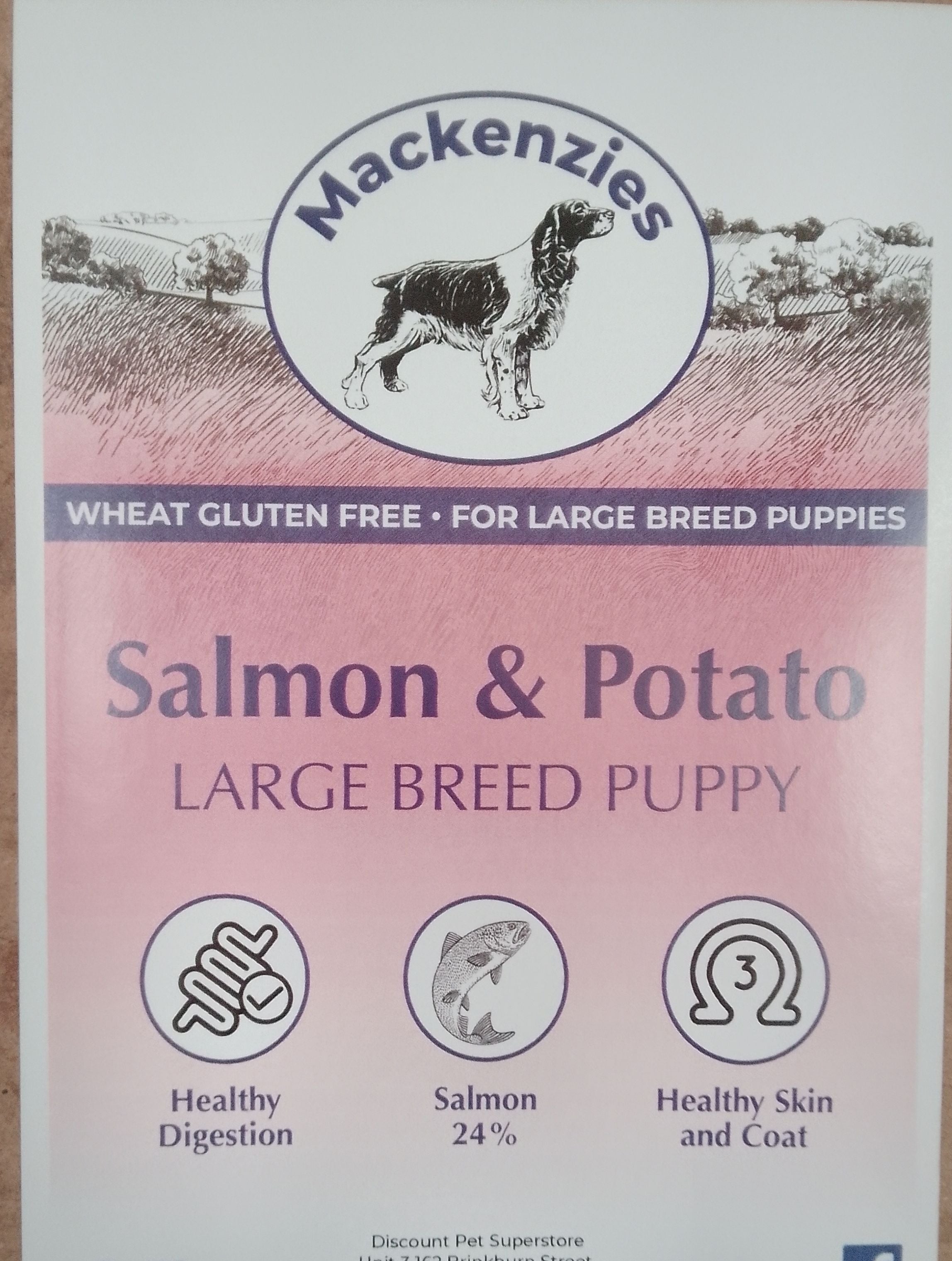 Mackenzies Large Breed Puppy Dry Food Salmon and Potato Gluten and Gra