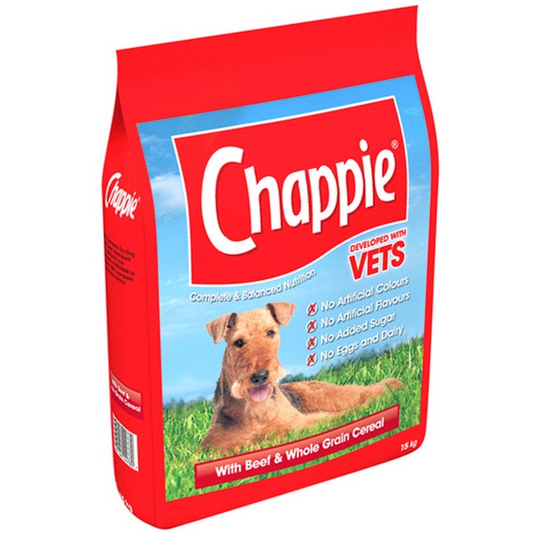 Chappie Complete Dry Dog Food With Beef and Whole Grain Cereal 15kg
