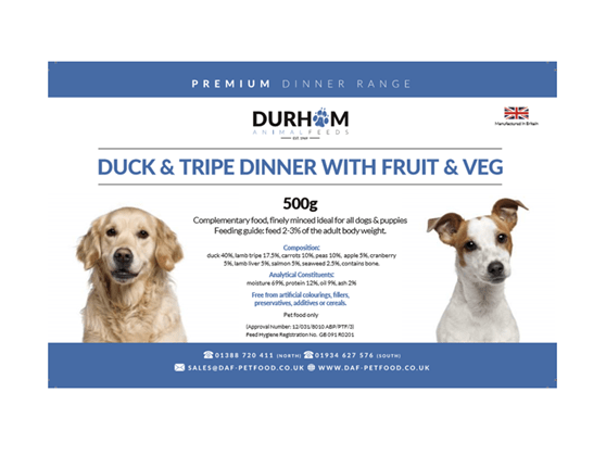 Duck and Tripe with Fruit and Veg Dinner 500g Complete