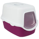Trixie Hooded Cat Litter Tray Pink and White