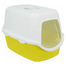 Trixie Hooded Cat Litter Tray Lime and White