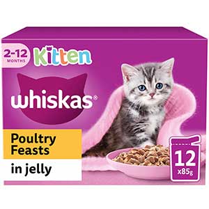 Whiskas Kitten 2-12 Months Poultry Feast in Jelly 12 x 85g