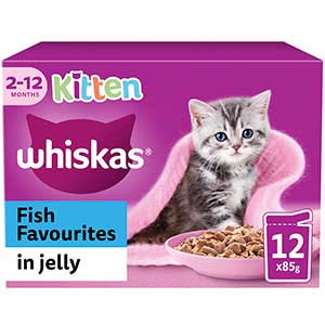 Whiskas Kitten 2-12 Months Fish Favourites in Jelly 12 x 85g