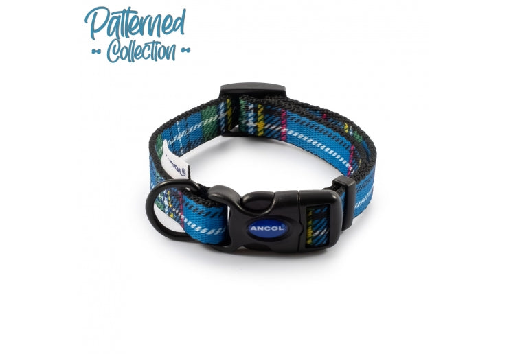 Ancol Blue Tartan Dog Collar 30-50cm