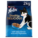Felix Doubly Delicious Dry Adult Cat Food Salmon and Vegetables 2kg