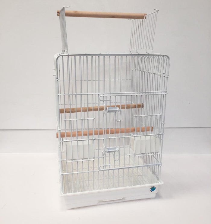 Alfy Open Top Large Bird Cage - Parrots and Cockatiels - White