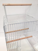 Alfy Open Top Large Bird Cage - Parrots and Cockatiels - White