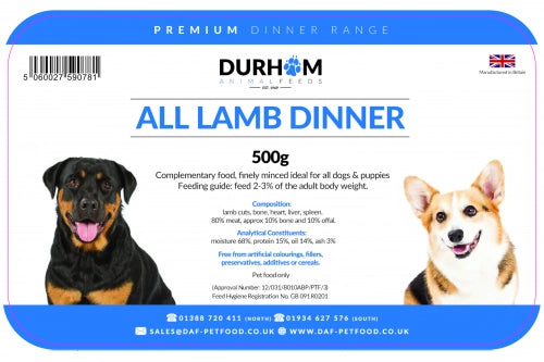 DAF Lamb Dinner 500g  80-10-10