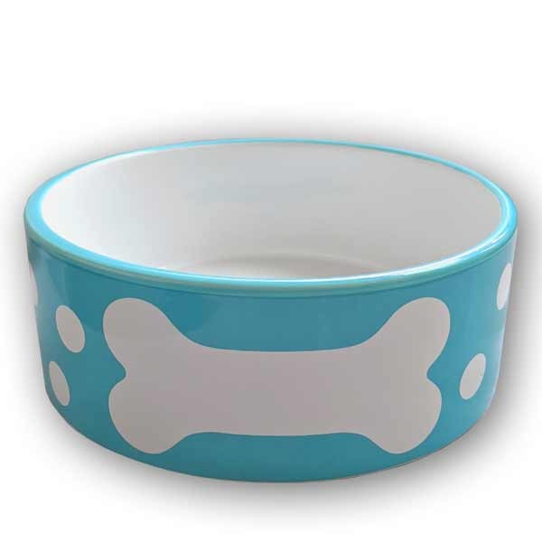 Polka Dot Ceramic Dog Bowl Large 18cm