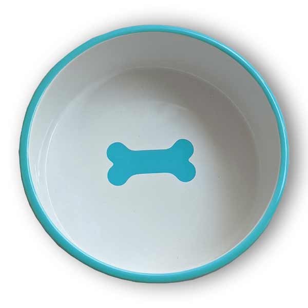 Polka Dot Ceramic Dog Bowl Large 18cm