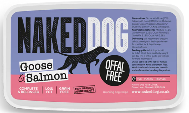 Naked Dog Goose and Salmon Offal Free 2 x 500g