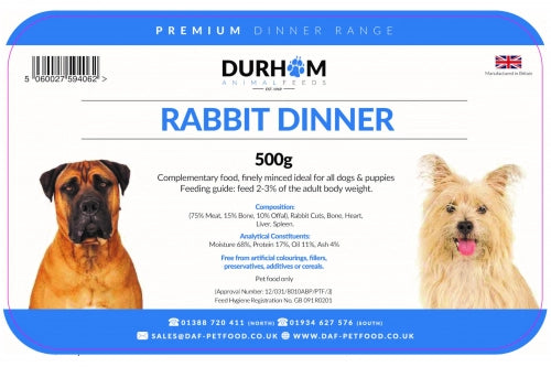 DAF Rabbit Dinner 500g  80-10-10