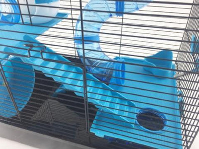 Bernie Large Dwarf Hamster Cage - Blue and Black