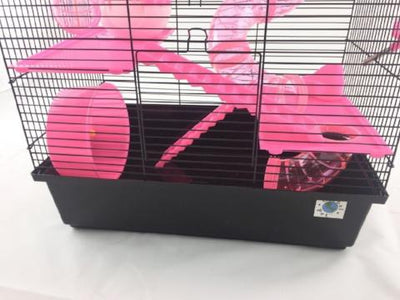 Bernie Large Dwarf Hamster Cage - Pink and Black