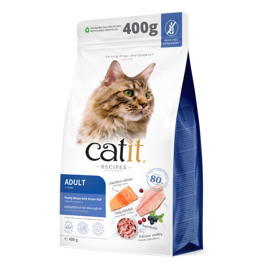 Catit Recipe Adult Dry Cat Food Poultry and Ocean Fish 400g