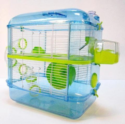 Fantazia Plastic Dwarf Hamster Cage Blue and Lime