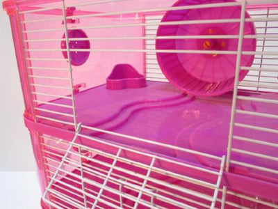 Fantazia Plastic Large Dwarf Hamster Cage - Pink and Purple