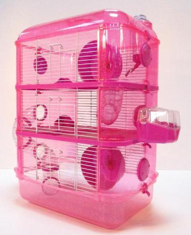 Fantazia Plastic Large Dwarf Hamster Cage - Pink and Purple