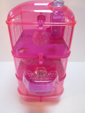 Fantazia Plastic Large Dwarf Hamster Cage - Pink and Purple