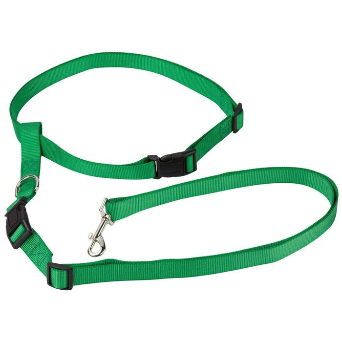 Hands Free Dog Lead for Running with Adjustable Waist Band - Green