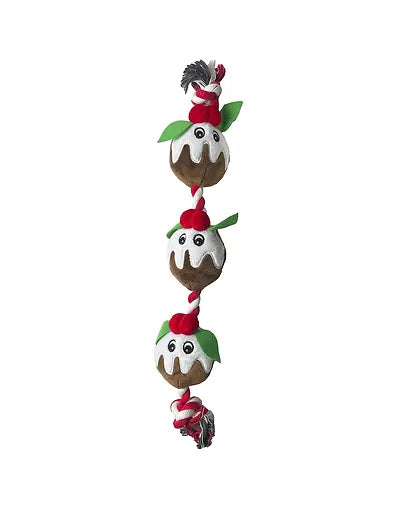 Happy Pet Christmas Puddings Rope Dog Toy