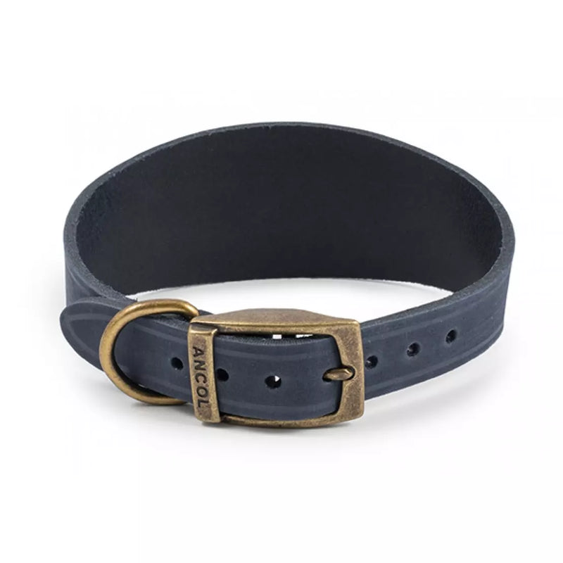 Ancol Timberwolf Leather Whippet Collar Blue - Size 2