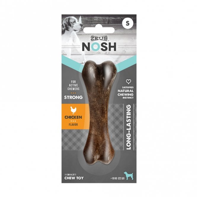 Zeus Nosh Bone Chew Dog Toy Chicken Flavour - Medium