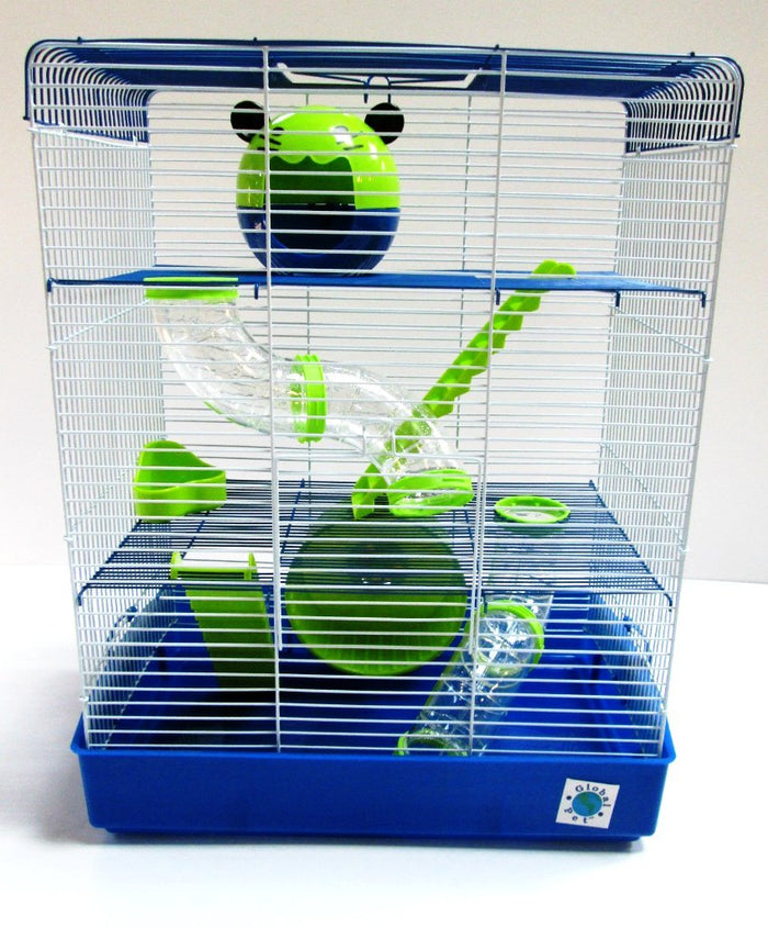 Penthouse Large Hamster Cage - Blue and Lime