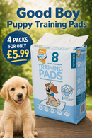 Good Boy Puppy Training Pads ( 8 Pad Pack x 4 ) ONLY £5.99 ( web exclusive offer)