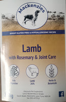 Mackenzies Complete Dry Dog Food Lamb with Rosemary Gluten Free Hypoallergenic and Joint Care 12kg