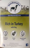 Mackenzies Complete Dry Dog Food Turkey with Veg Grain Free 2.5kg