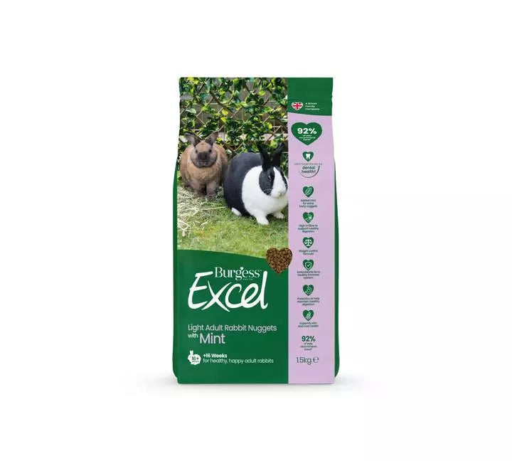Burgess Excel Light Adult Rabbit Nuggets with Mint 1.5kg