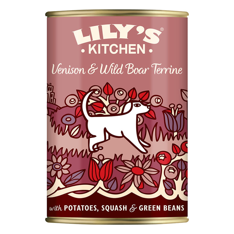Lily's Kitchen Adult Wet Dog Food Venison and Wild Boar Terrine 400g