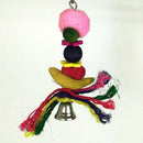 Small Rope and Wood Bird Toy with Pink Ball