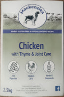 Mackenzies Complete Dry Dog Food Chicken with Thyme Gluten Free Hypoallergenic with Joint Care 2.5kg