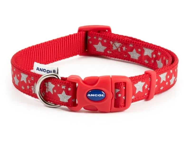 Ancol Reflective Stars Dog Collar 45-70cm