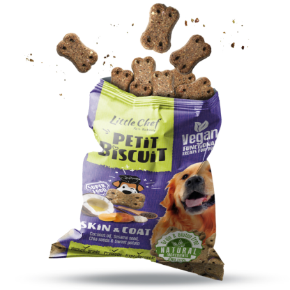 Petit Biscuit Skin and Coat Gluten and Grain Free Dog Treats 100g