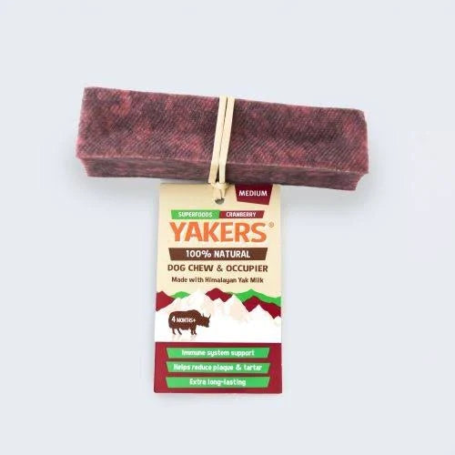 Yakers Dog Chew Cranberry - Medium