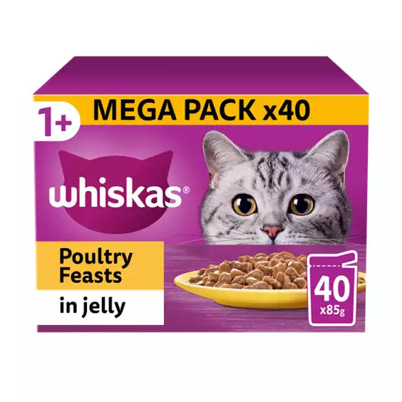 Whiskas +1 Poultry Feast in Jelly 40 x 85g