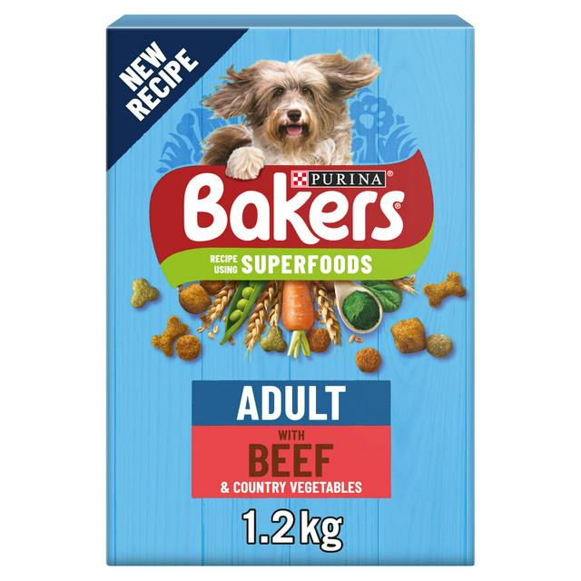 Bakers Adult Dry Dog Food Beef Veg 1kg