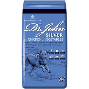 Dr John Adult Silver Workkng Dog Food 15kg - Chicken and Vegtable