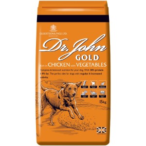 Dr John Adult Gold Working Dog Food 15kg - Chicken and Vegtable