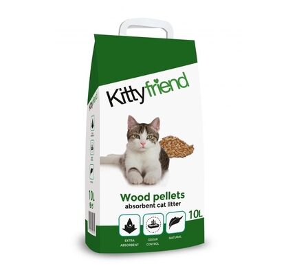 Kitty Friend Wood Pellet Cat Litter 10L