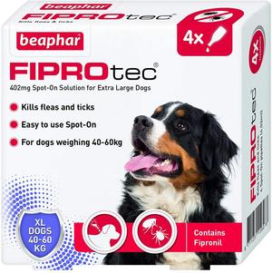Beaphar Fiprotec XL Dog 40-60kg Flea & Tick Spot-on x4