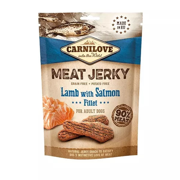 Carnilove Dog Treats Lamb & Salmon Meat Jerky Grain Free 100g