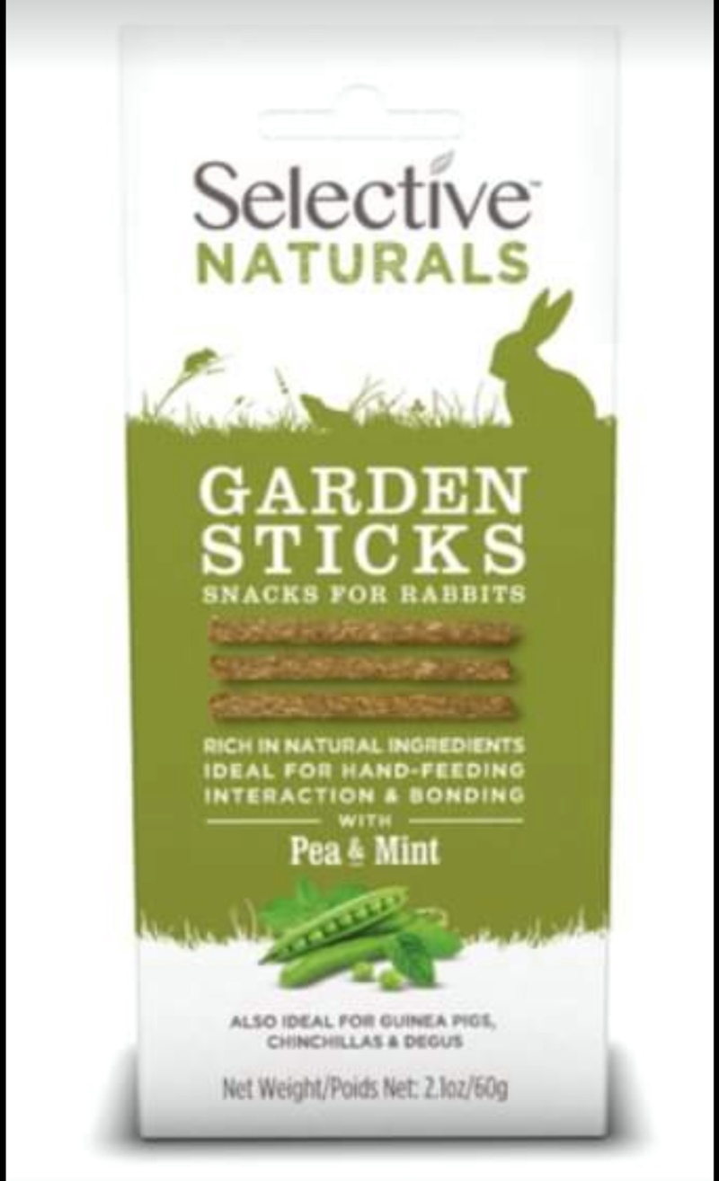 Selective Naturals Small Animal Garden Stick Treats with Pea and Mint 60g