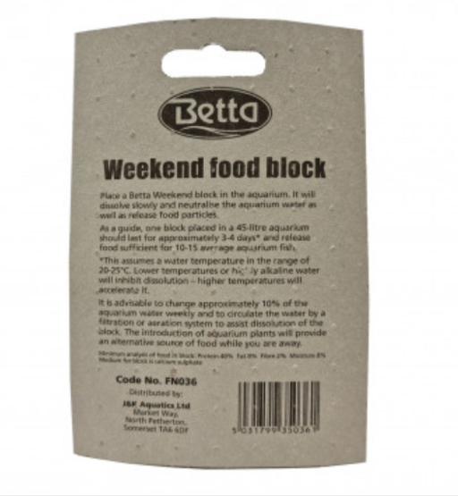 Betta Weekend Food block