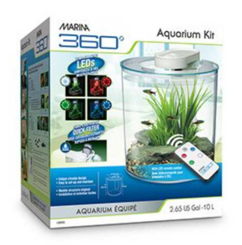 Marina 360 LED aquarium with remote control 10 Litre