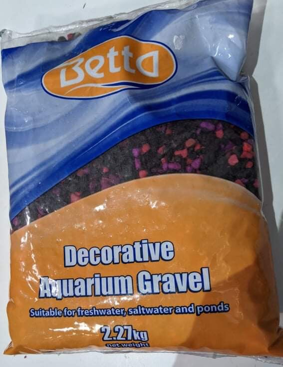 Decorative aquarium gravel 2.27kg pink and black