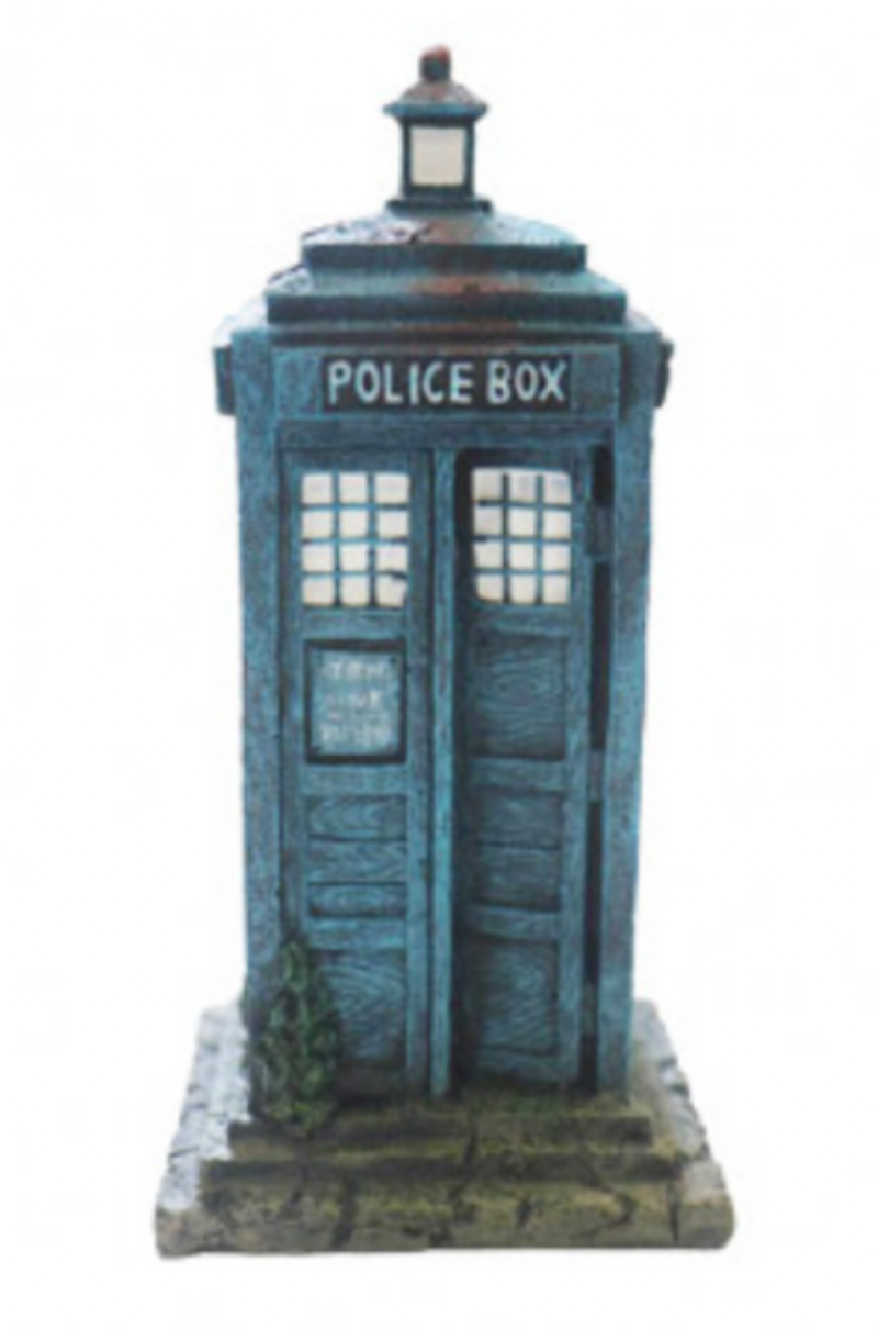 Large blue telephone box